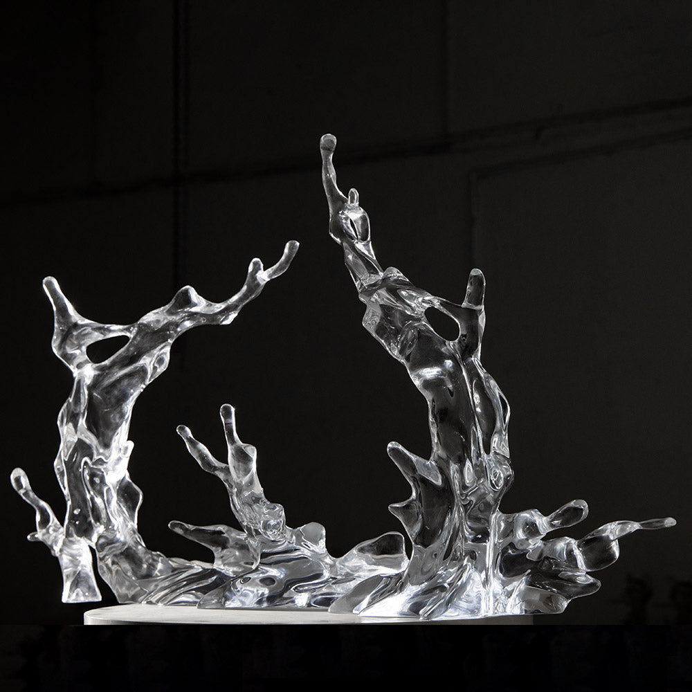 MPSP transparent resin sculpture water flow art decoration