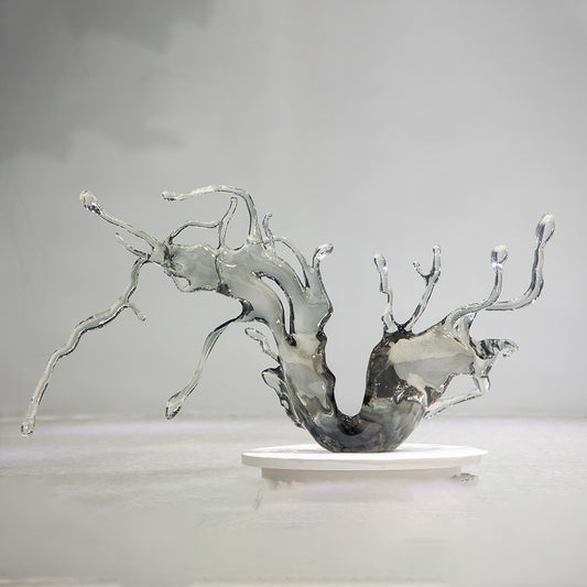 MPSP Wave transparent resin sculpture flowing art home decoration