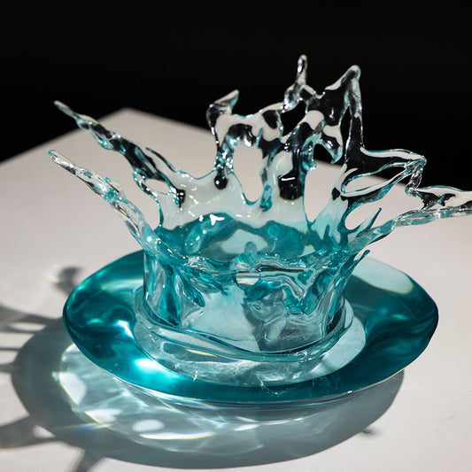 MPSP Water splash transparent resin sculpture dynamic natural art decoration