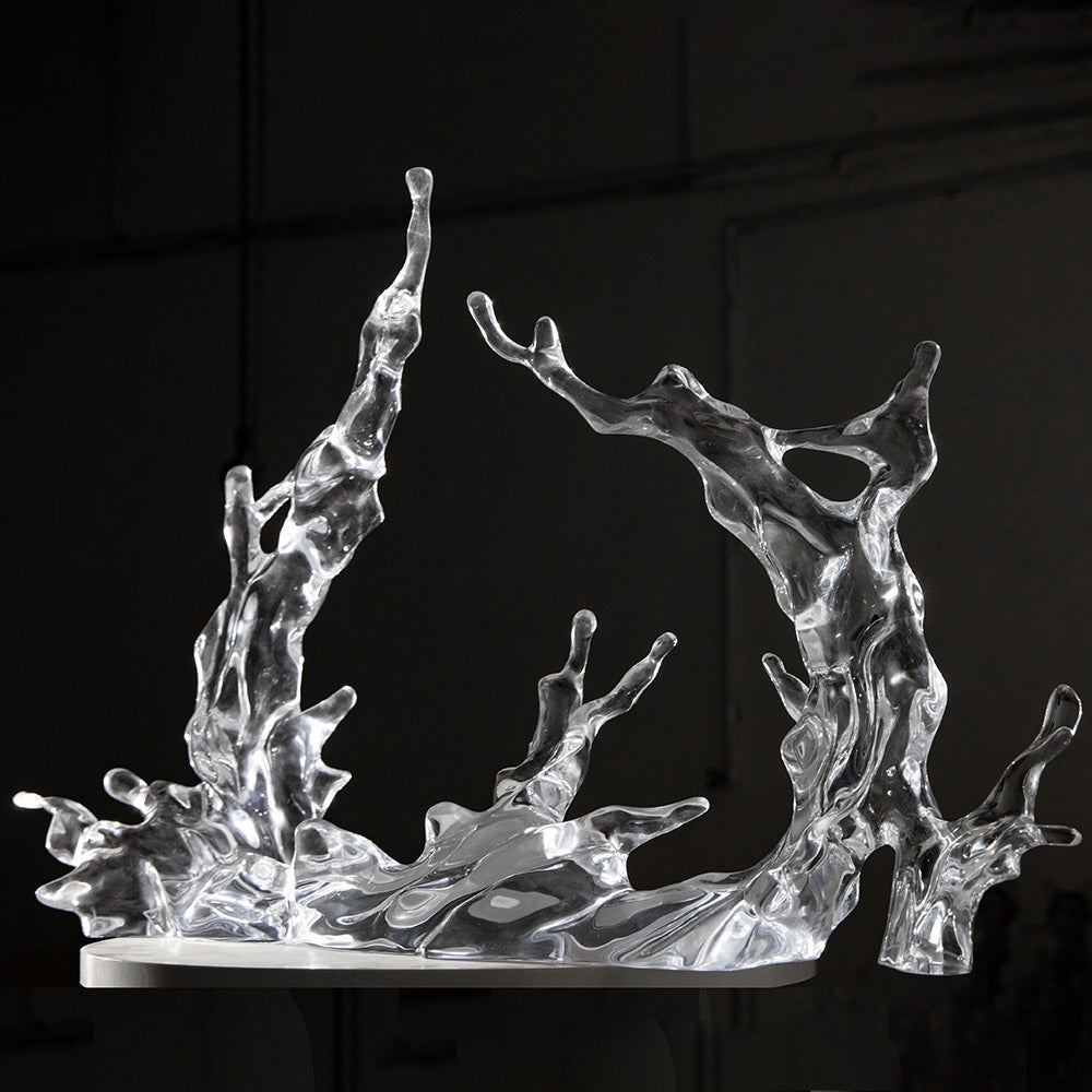 MPSP transparent resin sculpture water flow art decoration