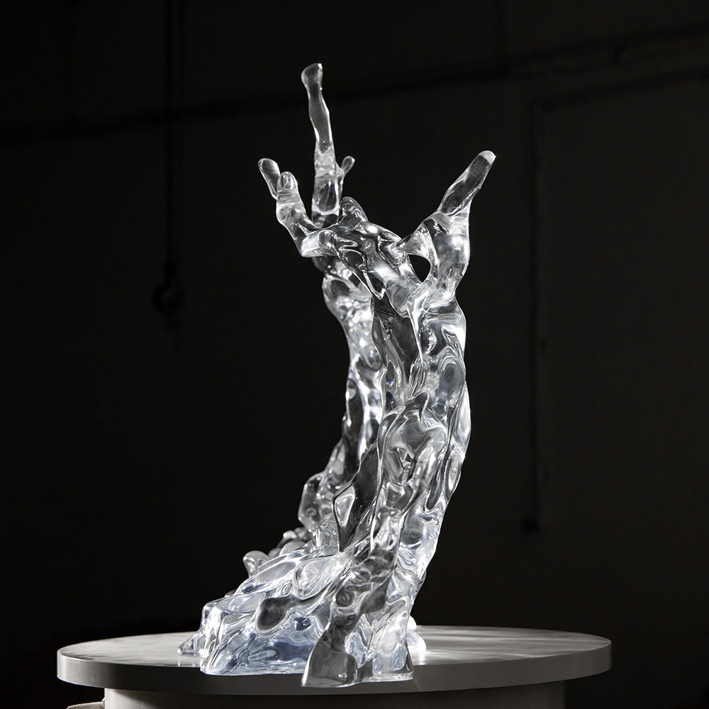 MPSP transparent resin sculpture water flow art decoration