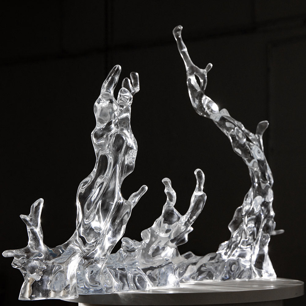 MPSP transparent resin sculpture water flow art decoration