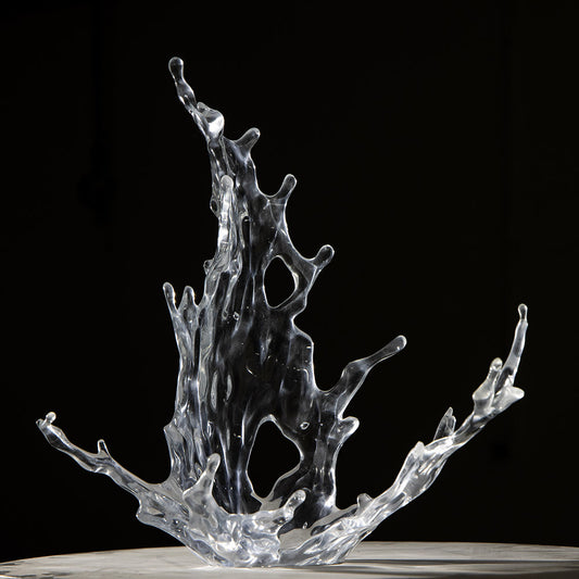 MPSP Transparent resin sculpture of the leaping tide Dynamic water flow decoration